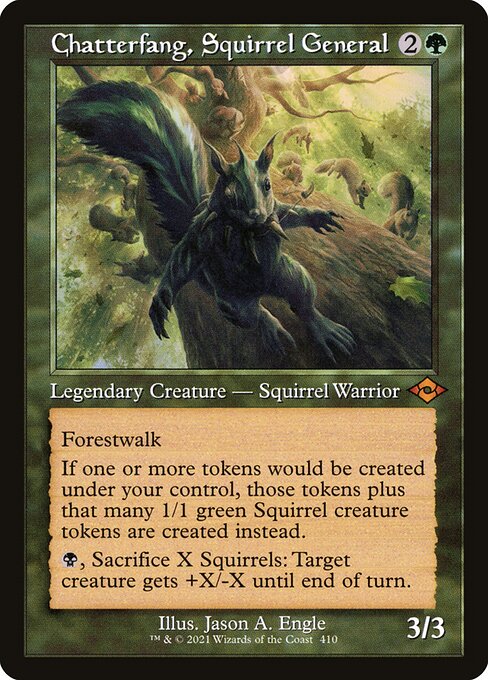 Chatterfang, Squirrel General — Modern Horizons 2 #410, art by Jason A. Engle