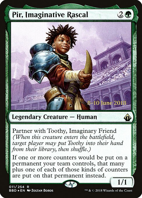 Pir, Imaginative Rascal — Battlebond Promos #11s, art by Zoltan Boros