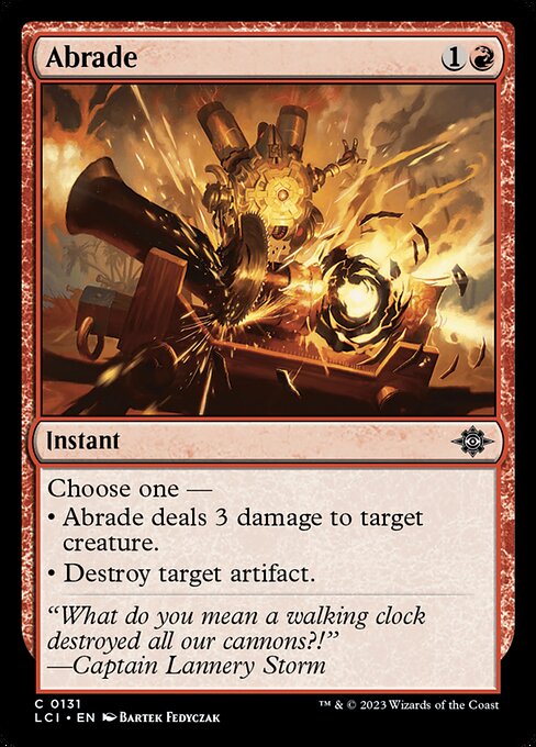 Abrade — The Lost Caverns of Ixalan #131, art by Bartek Fedyczak
