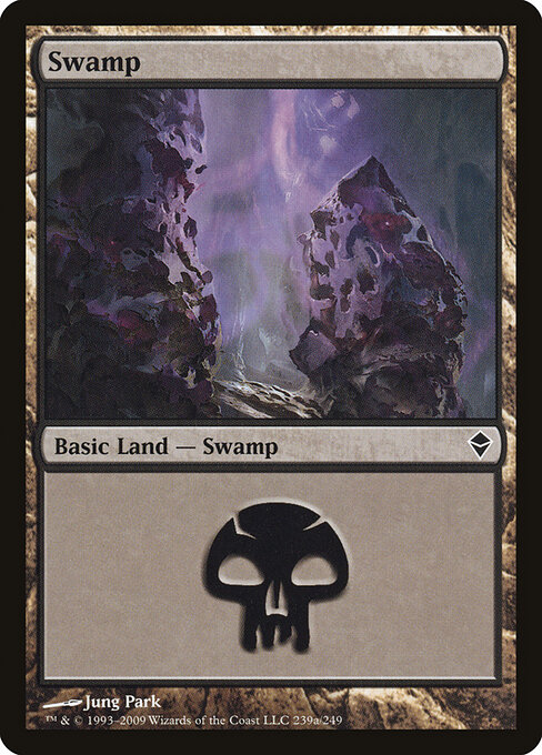 Swamp — Zendikar #239a, art by Jung Park