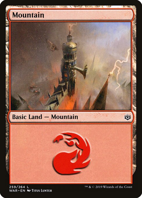 Mountain — War of the Spark #259, art by Titus Lunter