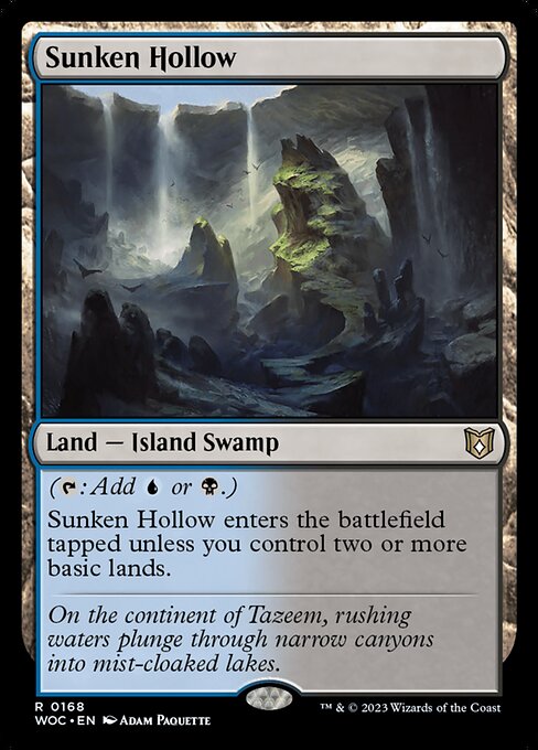 Sunken Hollow — Wilds of Eldraine Commander #168, art by Adam Paquette