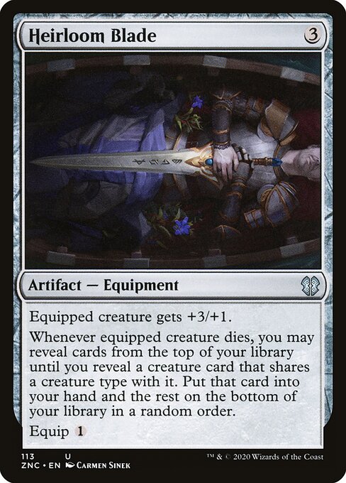 Heirloom Blade — Zendikar Rising Commander #113, art by Carmen Sinek