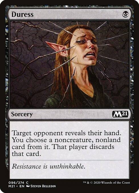 Duress — Core Set 2021 #96, art by Steven Belledin