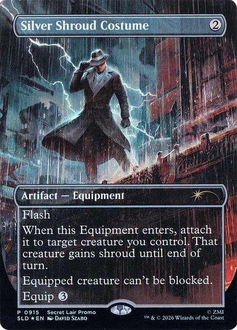Silver Shroud Costume — Secret Lair Drop #915, art by David Szabo