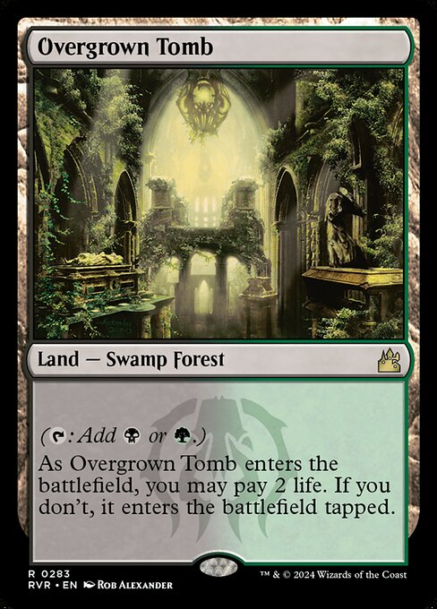 Overgrown Tomb — Ravnica Remastered #283, art by Rob Alexander