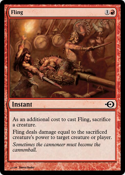Fling — Magic Online Promos #37590, art by Daren Bader