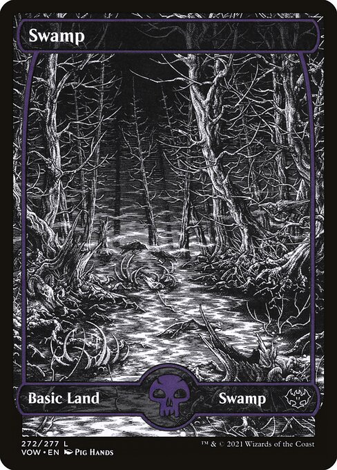 Swamp — Innistrad: Crimson Vow #272, art by Pig Hands