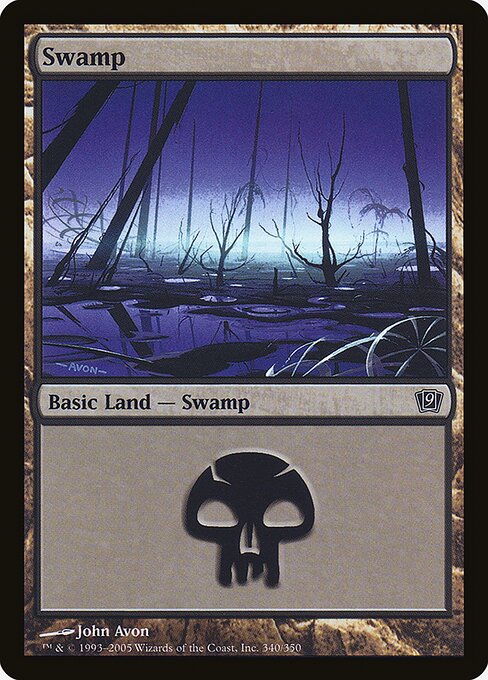 Swamp — Ninth Edition #340★, art by John Avon