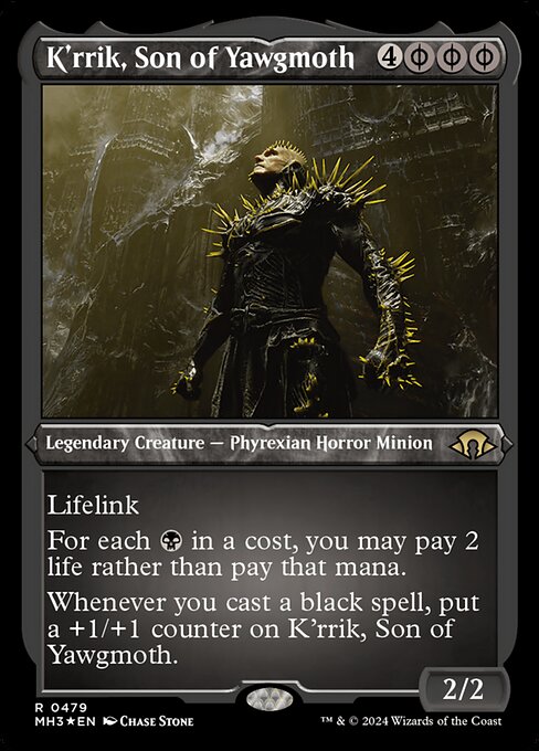 K'rrik, Son of Yawgmoth — Modern Horizons 3 #479, art by Chase Stone