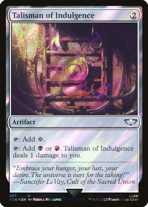 Talisman of Indulgence — Warhammer 40,000 Commander #257★, art by Nikola Matkovic