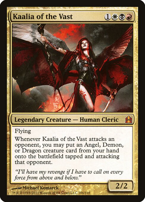 Kaalia of the Vast — Commander 2011 #206, art by Michael Komarck