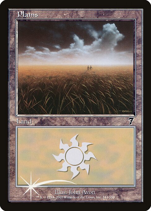 Plains — Seventh Edition #344★, art by John Avon