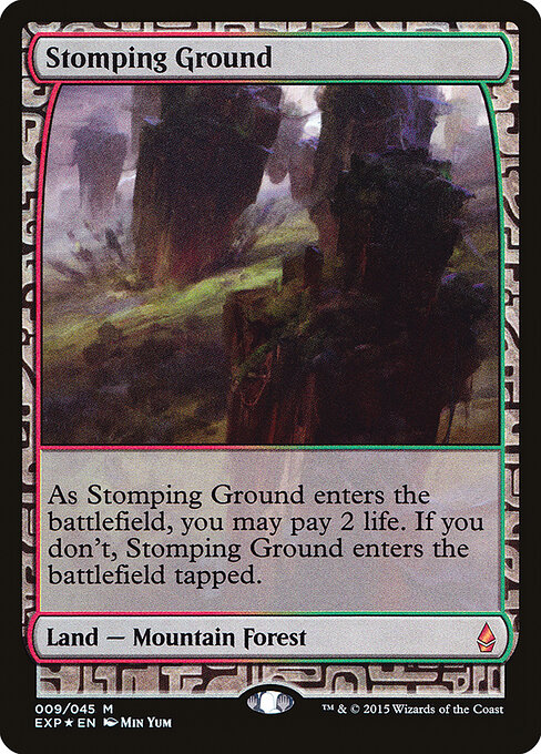 Stomping Ground — Zendikar Expeditions #9, art by Min Yum