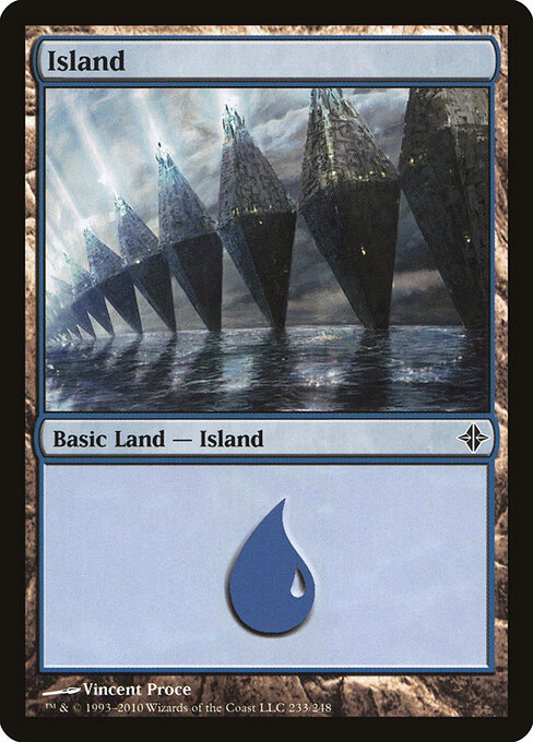 Island — Rise of the Eldrazi #233, art by Vincent Proce