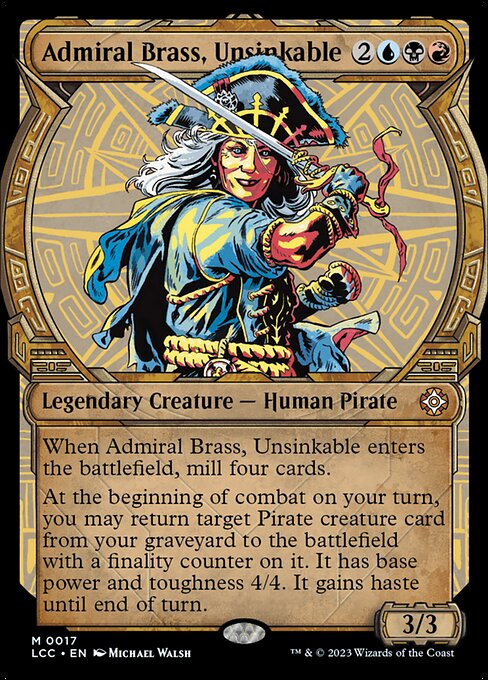 Admiral Brass, Unsinkable — The Lost Caverns of Ixalan Commander #17, art by Michael Walsh
