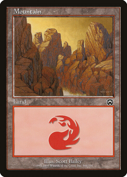 Mountain — Mercadian Masques #344, art by Scott Bailey
