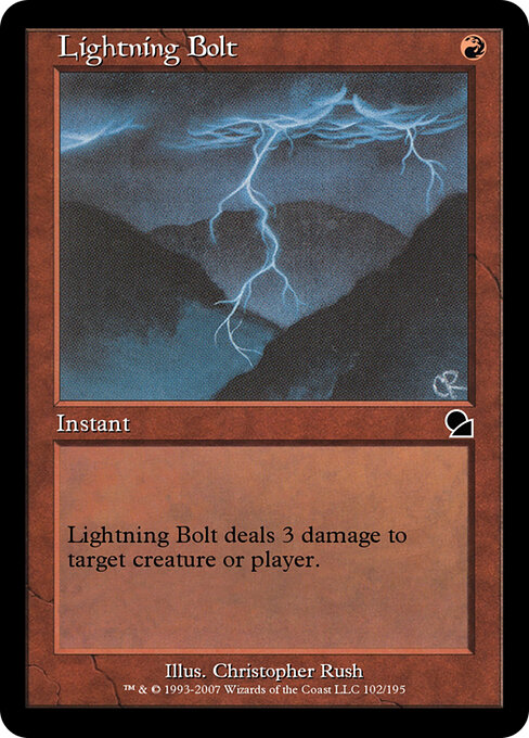 Lightning Bolt — Masters Edition #102, art by Christopher Rush