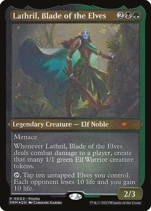 Lathril, Blade of the Elves — Kaldheim Promos #2★, art by Caroline Gariba