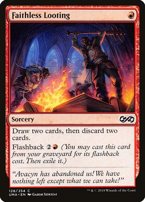 Faithless Looting — Ultimate Masters #128, art by Gabor Szikszai