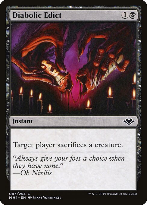 Diabolic Edict — Modern Horizons #87, art by Franz Vohwinkel