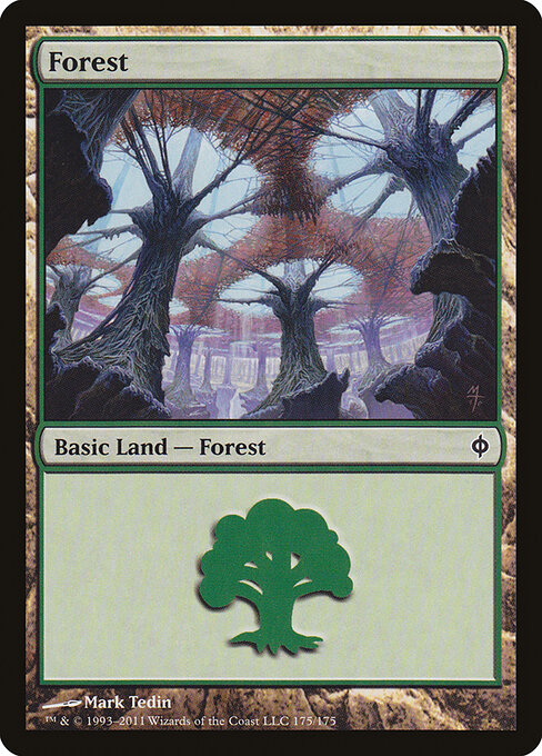 Forest — New Phyrexia #175, art by Mark Tedin