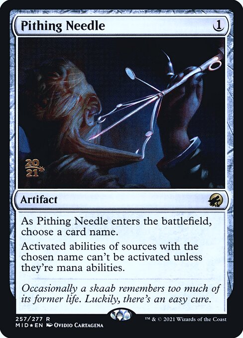 Pithing Needle — Innistrad: Midnight Hunt Promos #257s, art by Ovidio Cartagena