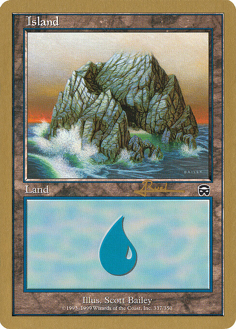 Island — World Championship Decks 2001 #ar337, art by Scott Bailey