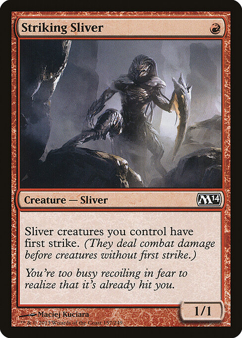 Striking Sliver — Magic 2014 #157, art by Maciej Kuciara