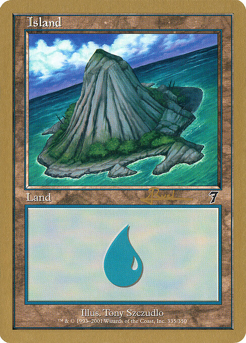 Island — World Championship Decks 2001 #ar335, art by Tony Szczudlo