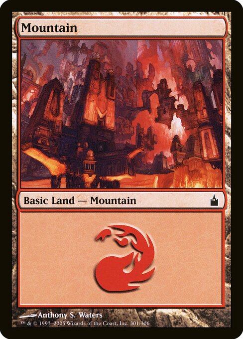 Mountain — Ravnica: City of Guilds #301, art by Anthony S. Waters