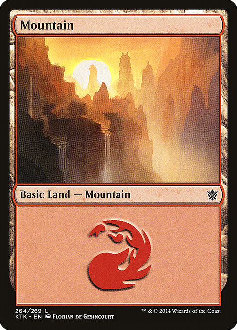Mountain — Khans of Tarkir #264, art by Florian de Gesincourt