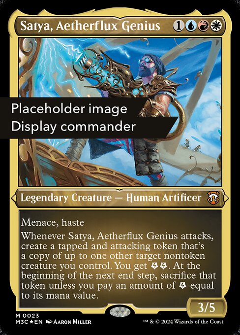 Satya, Aetherflux Genius — Modern Horizons 3 Commander #150, art by Aaron Miller