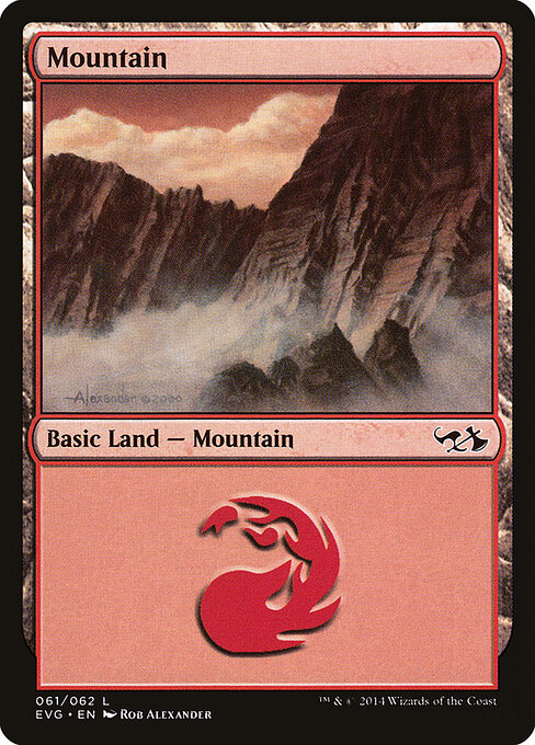 Mountain — Duel Decks Anthology: Elves vs. Goblins #61, art by Rob Alexander