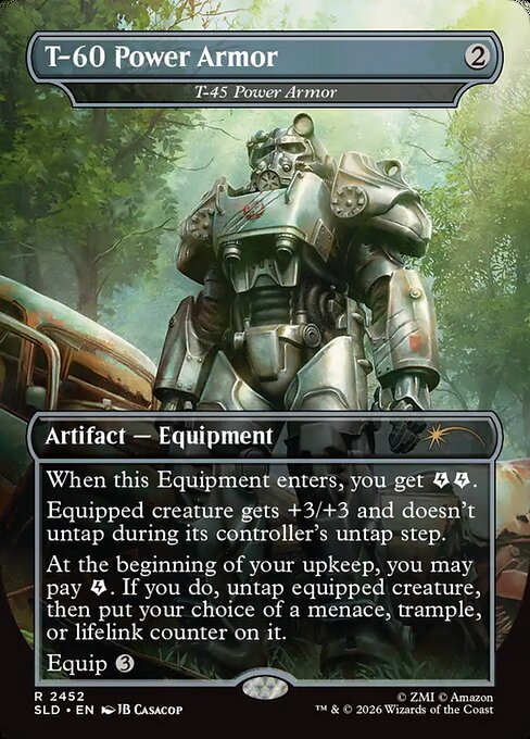 T-45 Power Armor — T-60 Power Armor — Secret Lair Drop #2452, art by JB Casacop