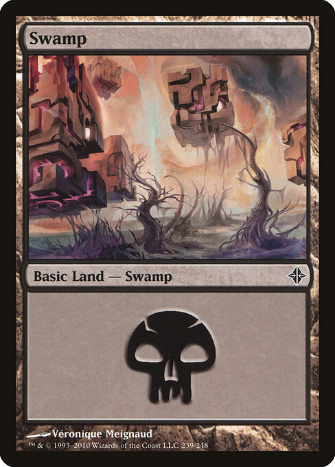 Swamp — Rise of the Eldrazi #239, art by Véronique Meignaud