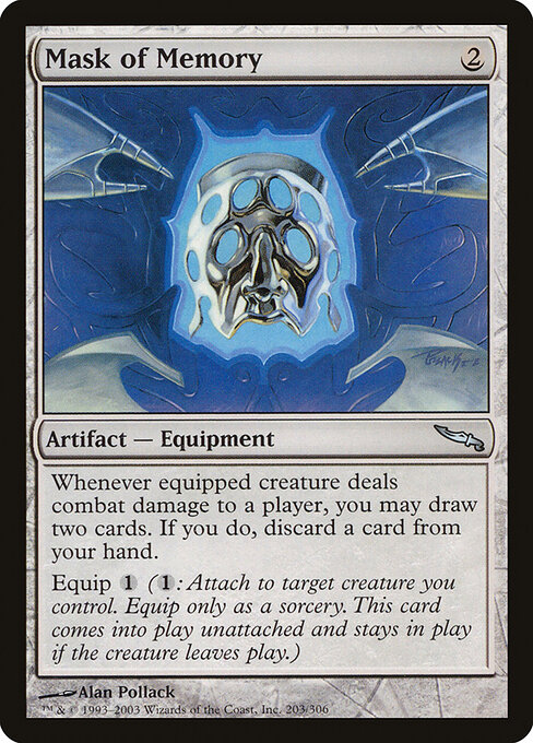 Mask of Memory — Mirrodin #203, art by Alan Pollack