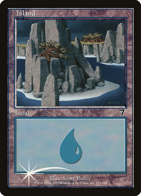 Island — Seventh Edition #332★, art by Scott Bailey