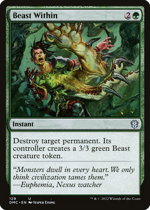 Beast Within — Dominaria United Commander #129, art by Jesper Ejsing