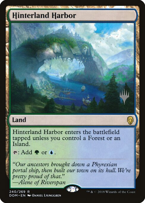 Hinterland Harbor — Dominaria Promos #240p, art by Daniel Ljunggren