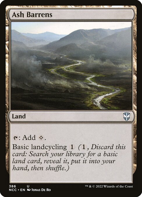 Ash Barrens — New Capenna Commander #386, art by Jonas De Ro