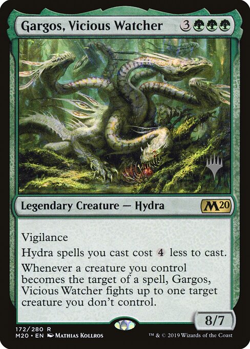 Gargos, Vicious Watcher — Core Set 2020 Promos #172p, art by Mathias Kollros