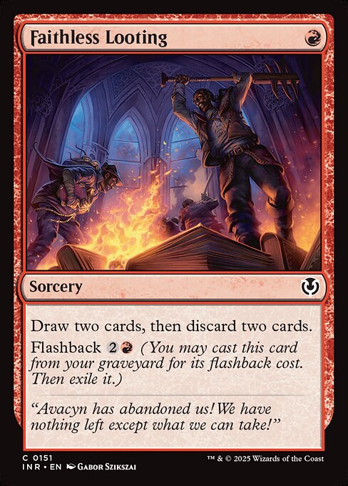 Faithless Looting — Innistrad Remastered #151, art by Gabor Szikszai