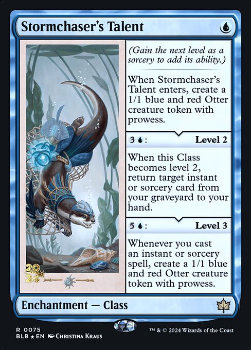 Stormchaser's Talent — Bloomburrow Promos #75s, art by Christina Kraus