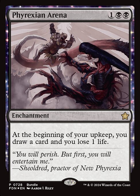 Phyrexian Arena — Foundations #728, art by Aaron J. Riley