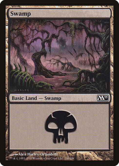 Swamp — Magic 2011 #240, art by Alex Horley-Orlandelli