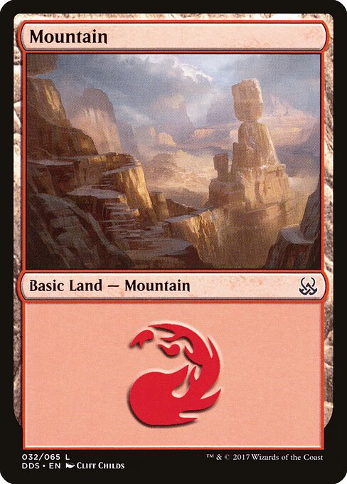 Mountain — Duel Decks: Mind vs. Might #32, art by Cliff Childs