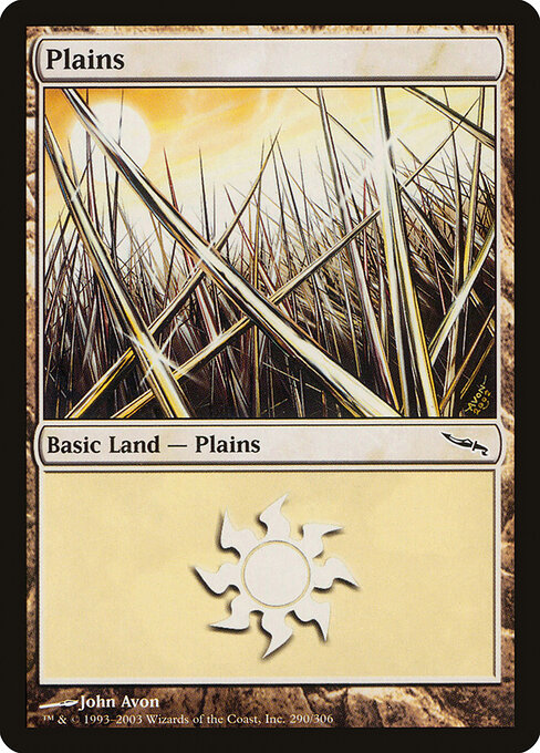 Plains — Mirrodin #290, art by John Avon