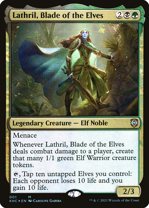 Lathril, Blade of the Elves — Kaldheim Commander #1, art by Caroline Gariba