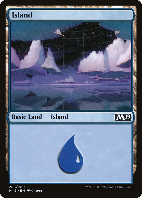 Island — Core Set 2019 #266, art by Chippy